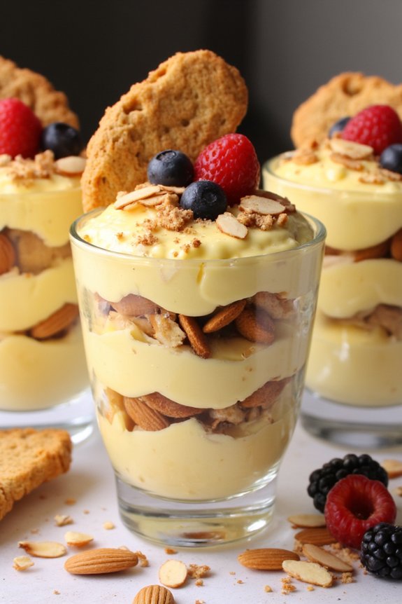 almond biscotti custard parfaits