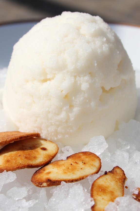 almond infused icy dessert