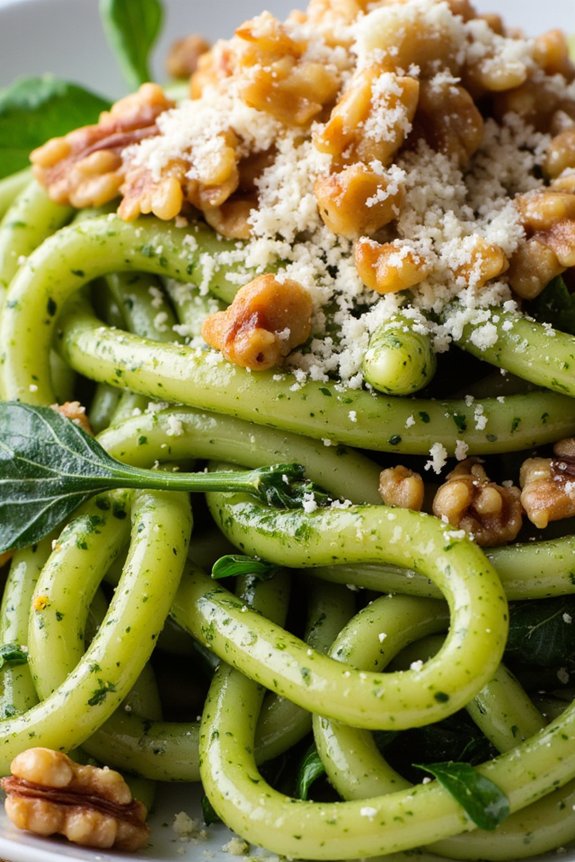 arugula walnut pesto gemelli