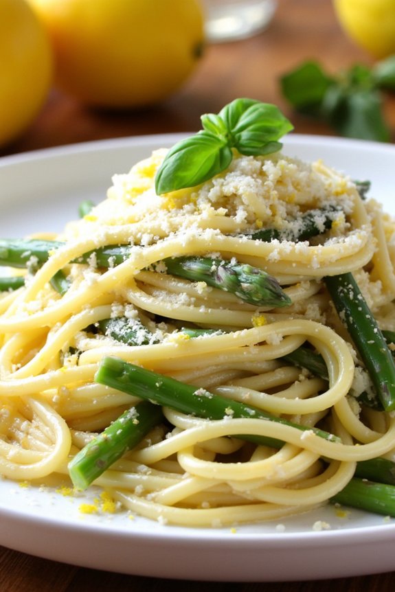 asparagus lemon vodka spaghetti