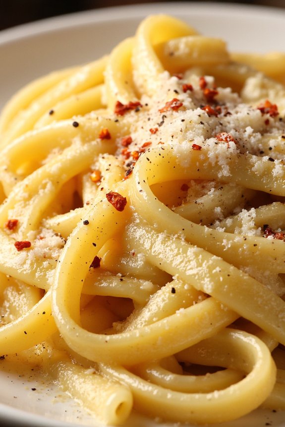 bucatini with spicy cheese