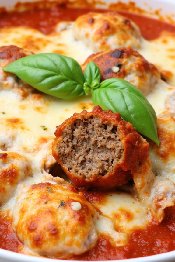 cheesy meatball bake recipe