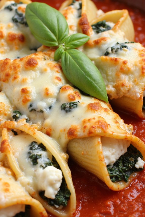 cheesy spinach ricotta shells