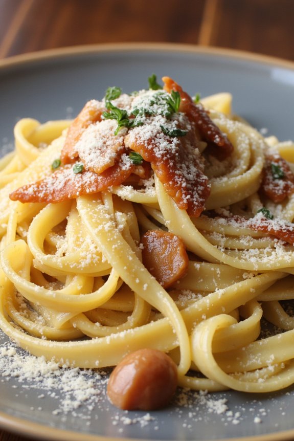 chestnut pancetta creamy pasta