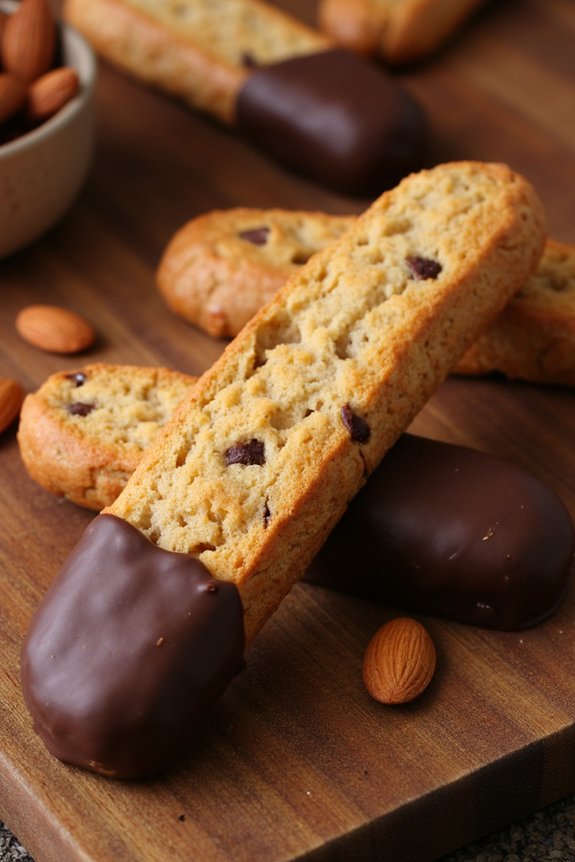 chocolate covered crunchy cookies