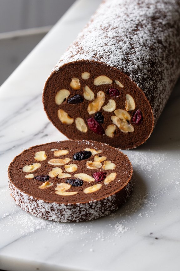 chocolate dessert log recipe