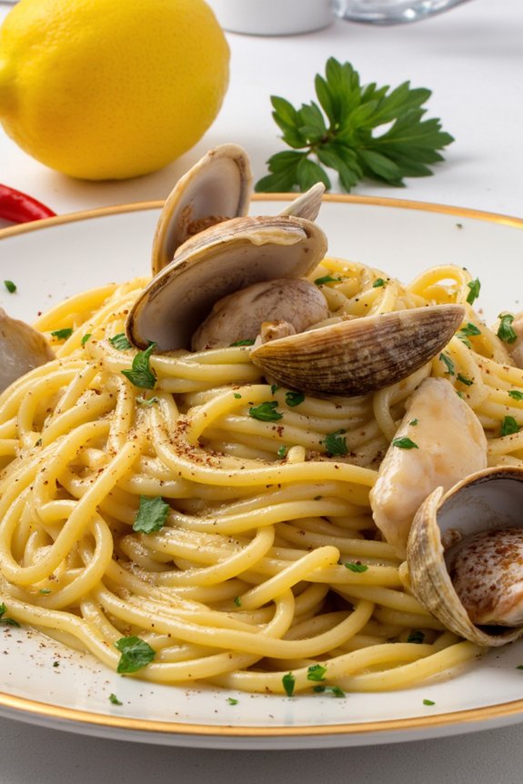 clam pasta with garlic