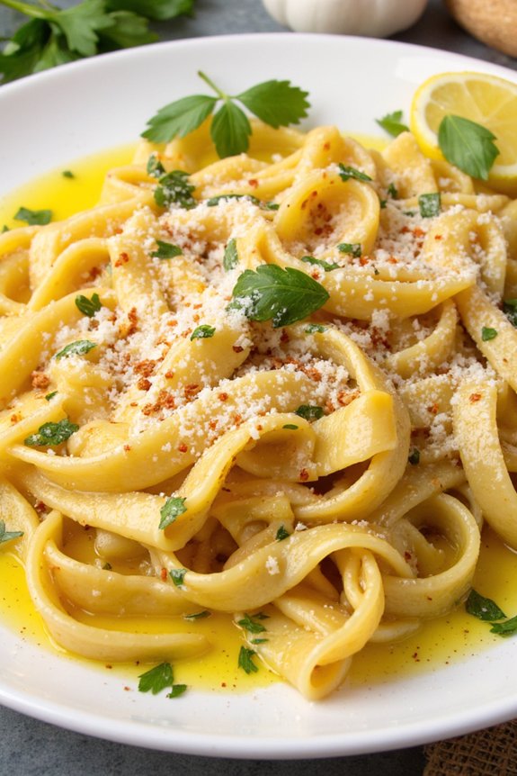 classic italian garlic linguine