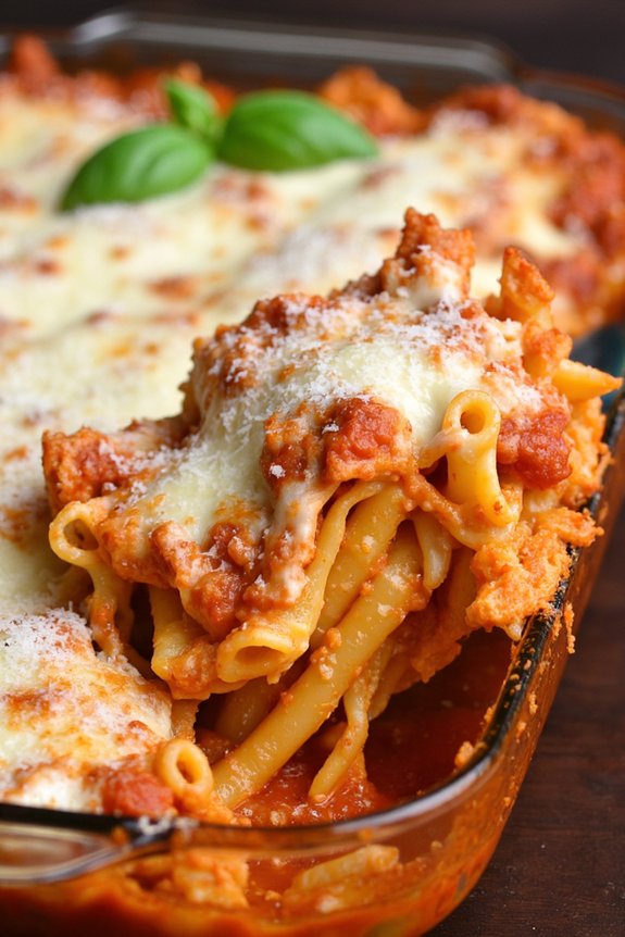 comforting cheesy pasta casserole