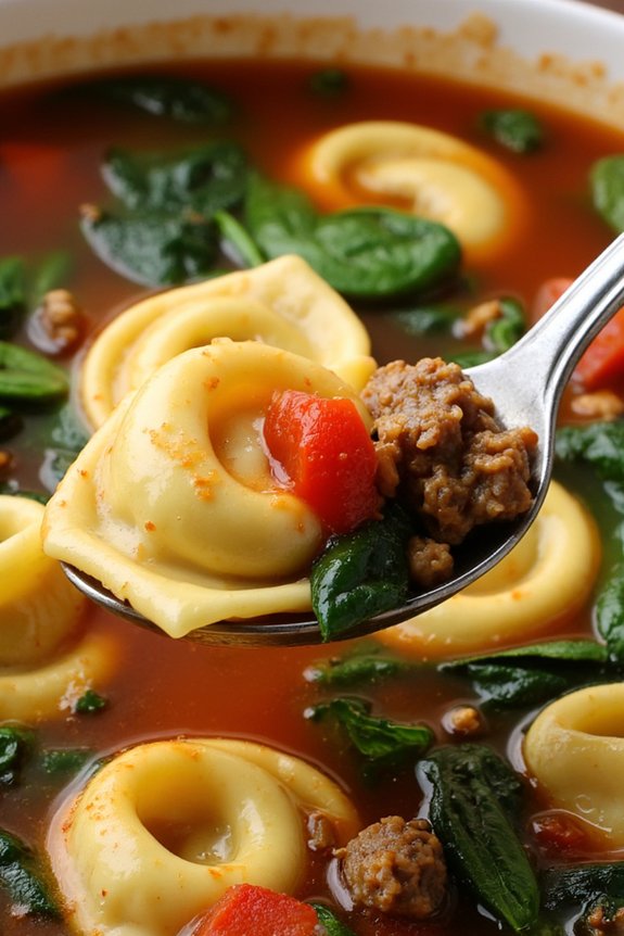 comforting hearty tortellini soup