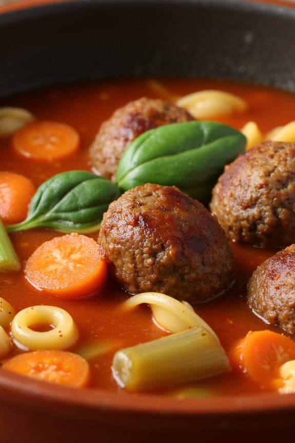 comforting italian meatball soup