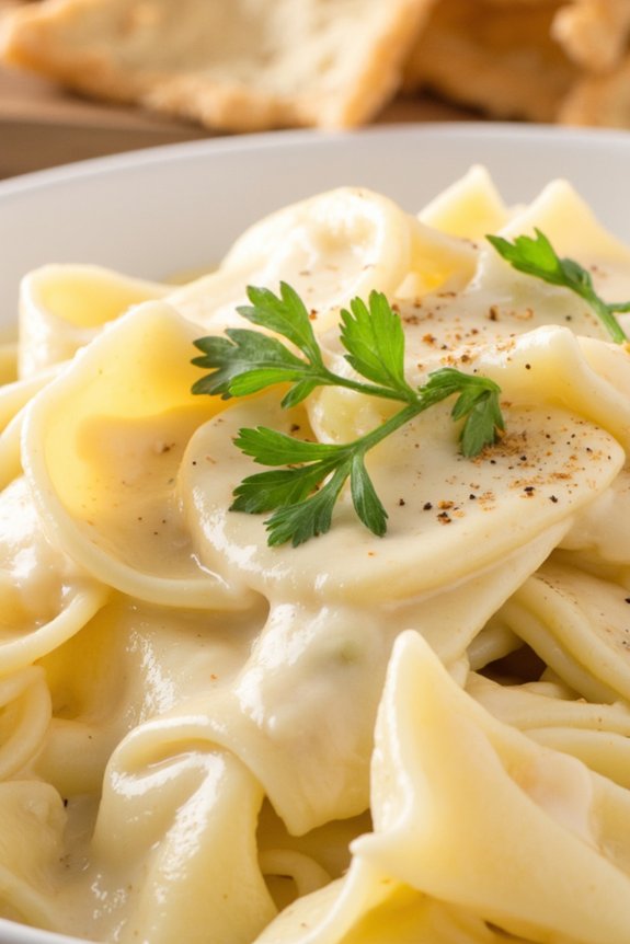 creamy alfredo bow tie pasta