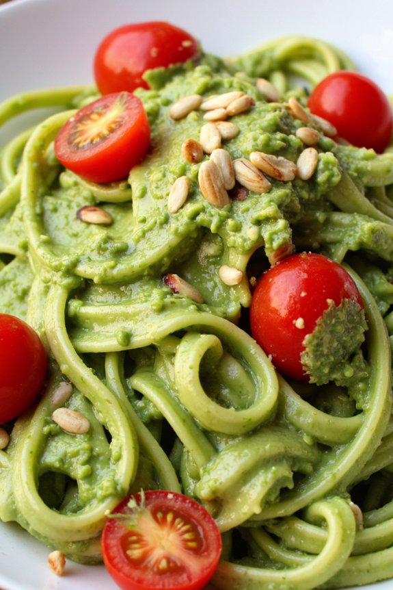 creamy avocado basil linguine