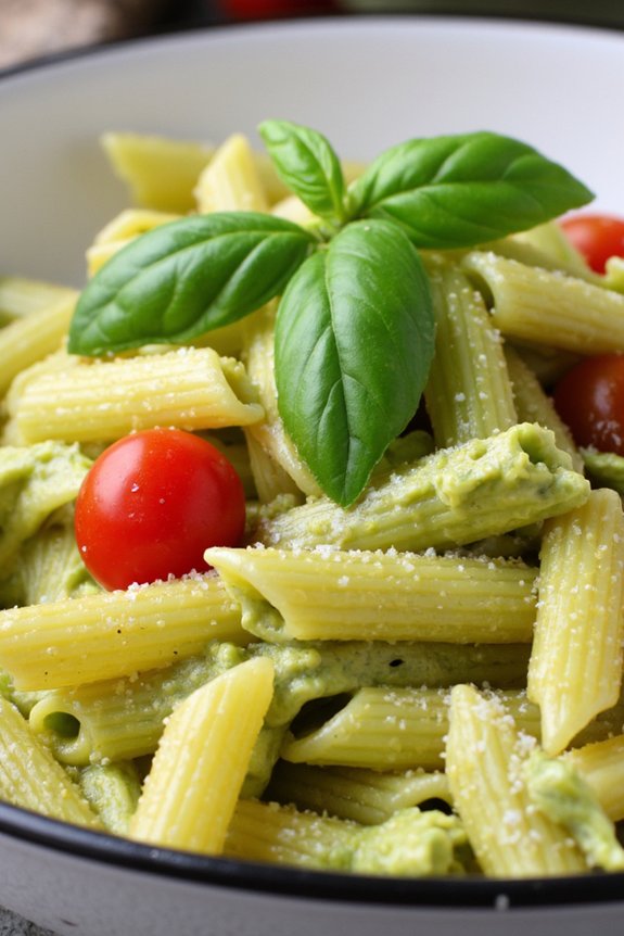 creamy avocado pesto pasta