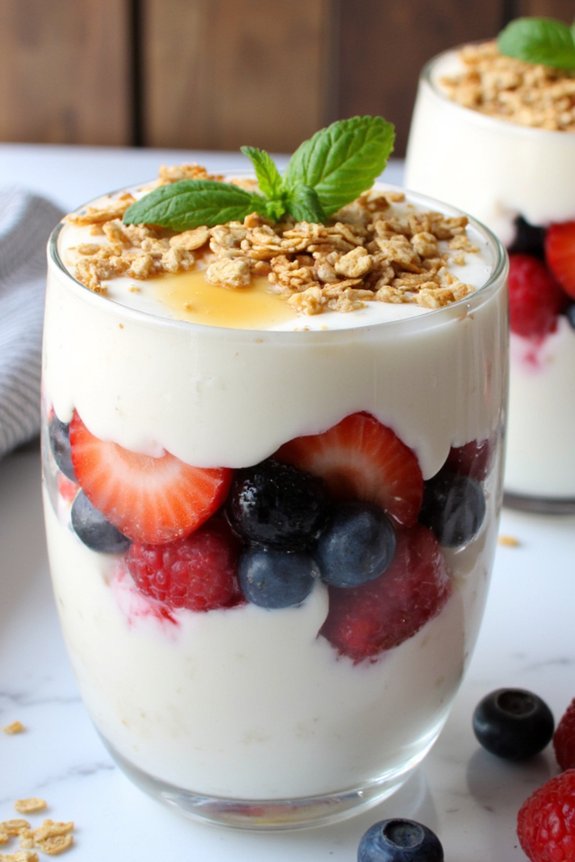 creamy berry ricotta parfaits