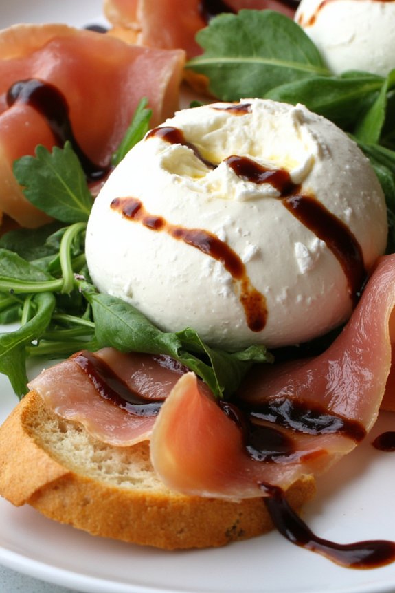 creamy burrata and prosciutto