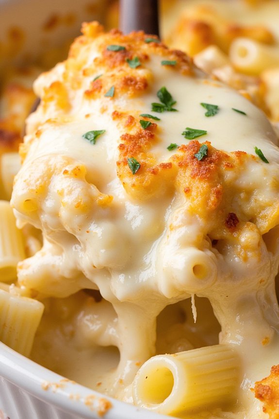 creamy cheesy baked pasta