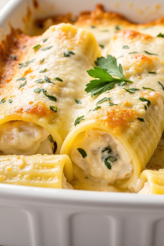 creamy cheesy stuffed pasta