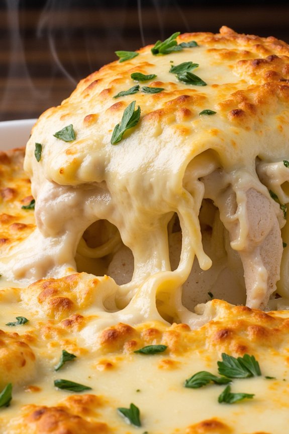 creamy chicken alfredo bake