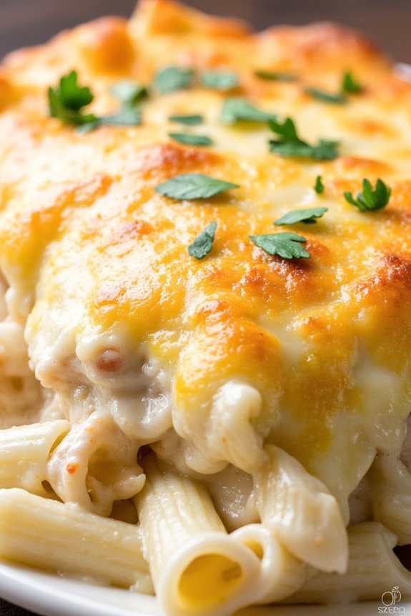 creamy chicken alfredo bake