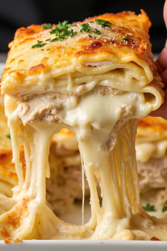 creamy chicken alfredo lasagna
