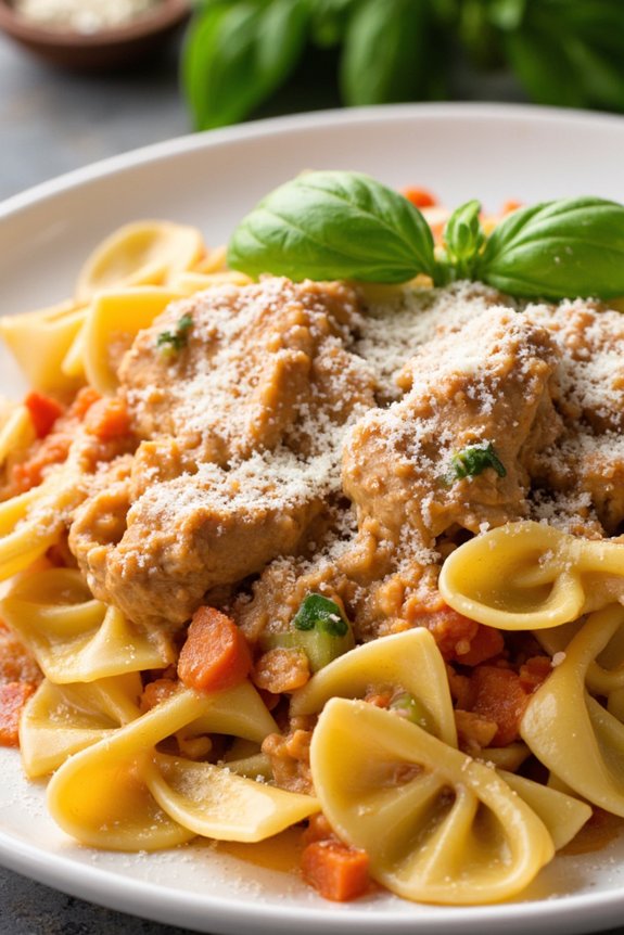 creamy chicken bolognese pasta