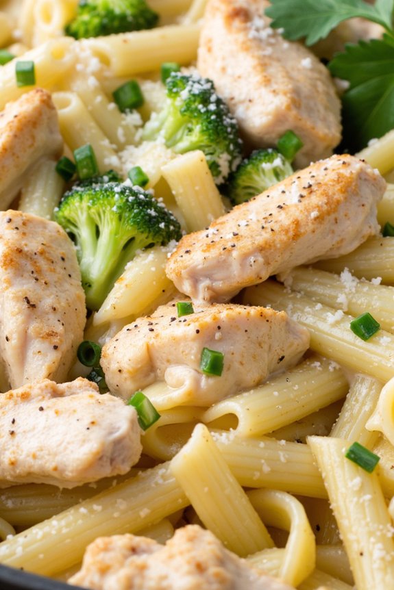 creamy chicken broccoli alfredo