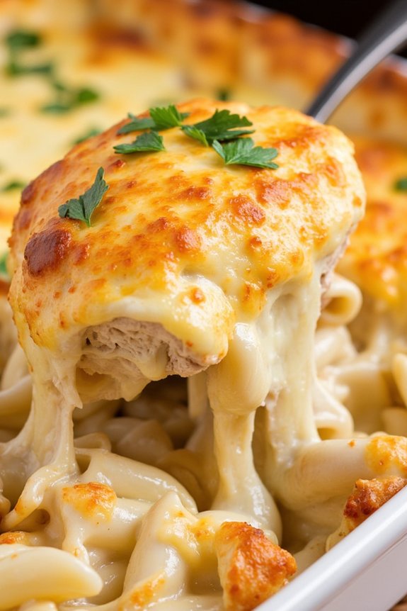 creamy chicken pasta bake