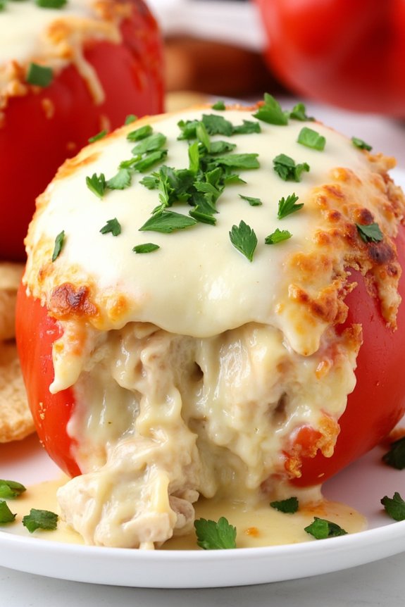 creamy chicken stuffed peppers
