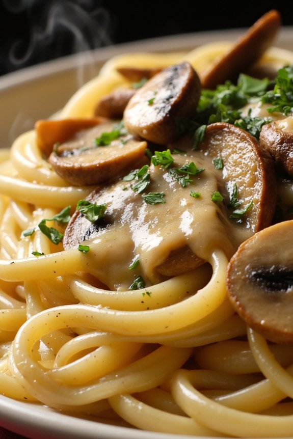 creamy dairy free mushroom pasta