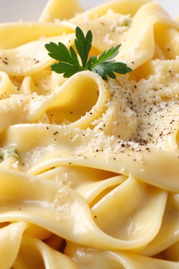 creamy garlic fettuccine delight