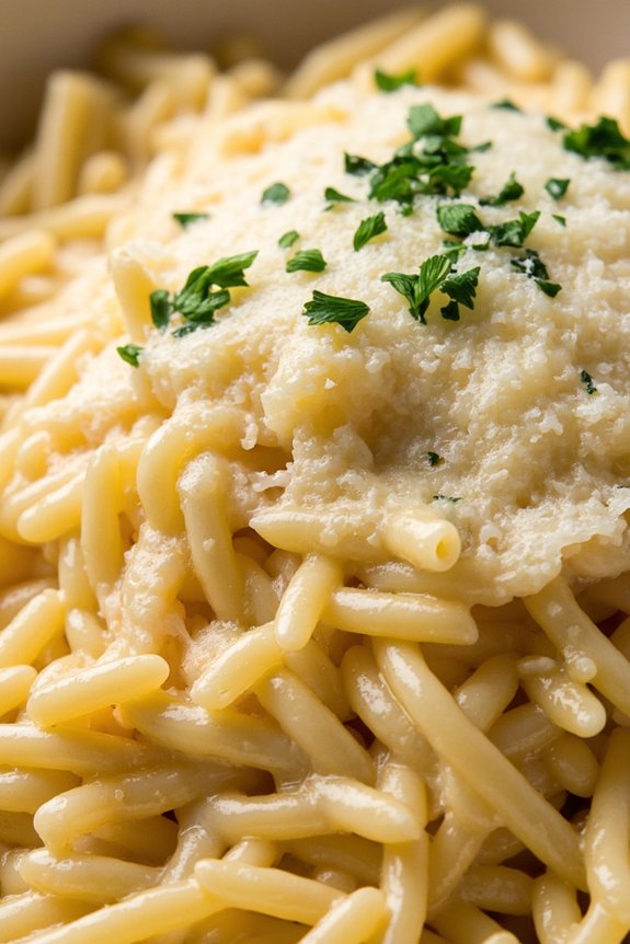 creamy garlic parmesan orzo