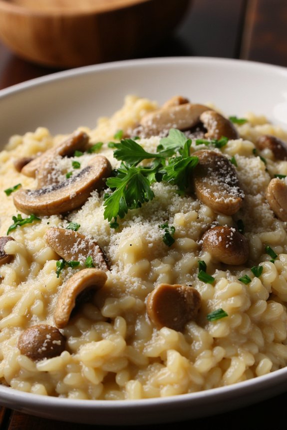 creamy mushroom herb risotto