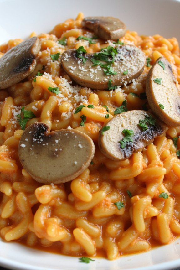 creamy mushroom vodka risotto