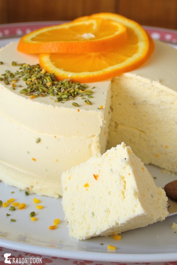 creamy orange cardamom dessert