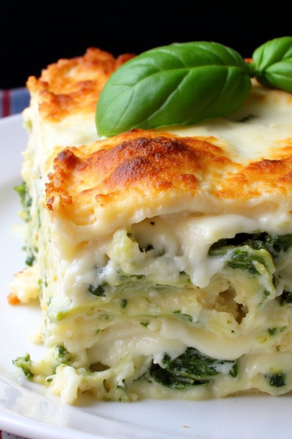 creamy pesto artichoke lasagna