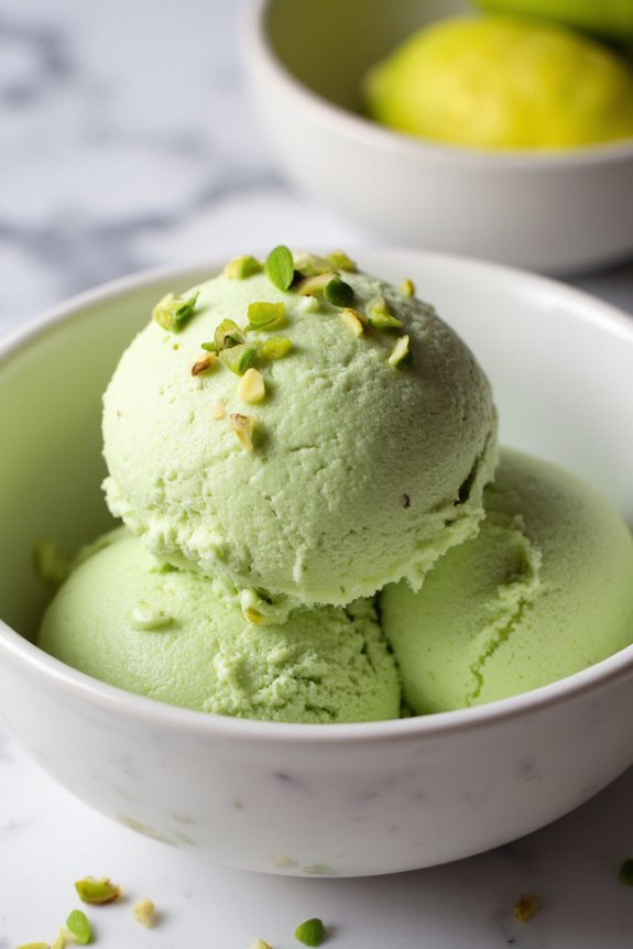 creamy pistachio olive oil gelato