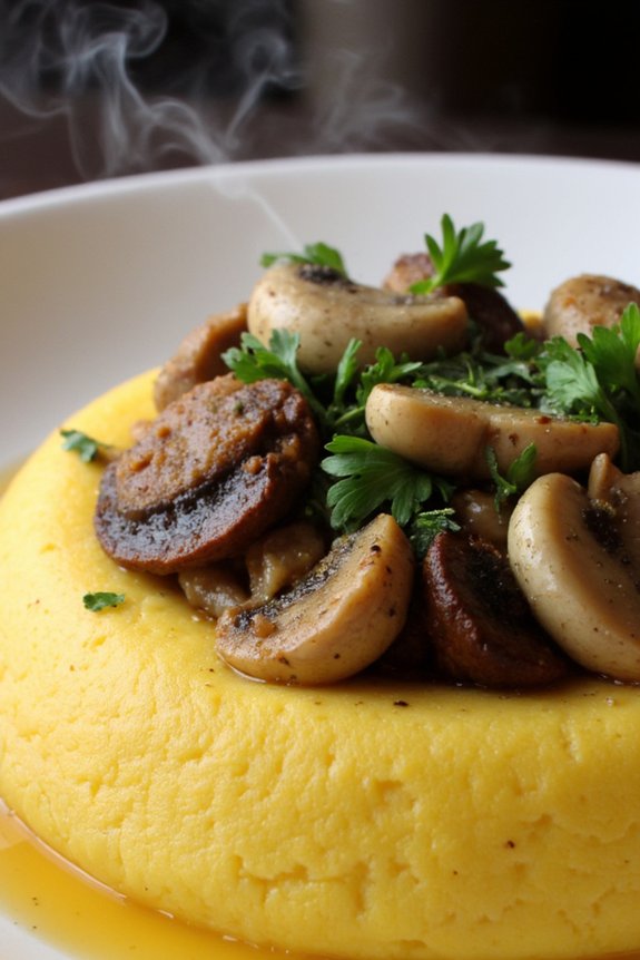 creamy polenta with mushroom rag