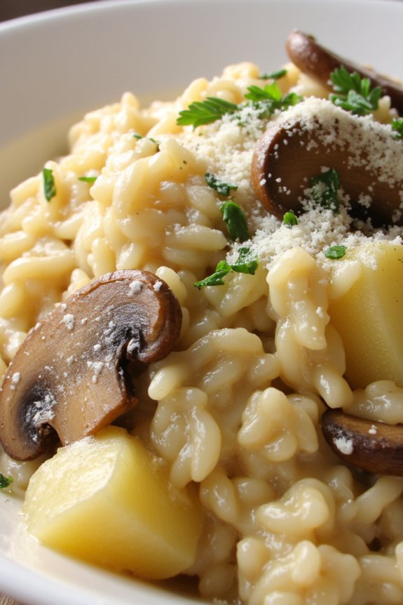 creamy potato mushroom risotto