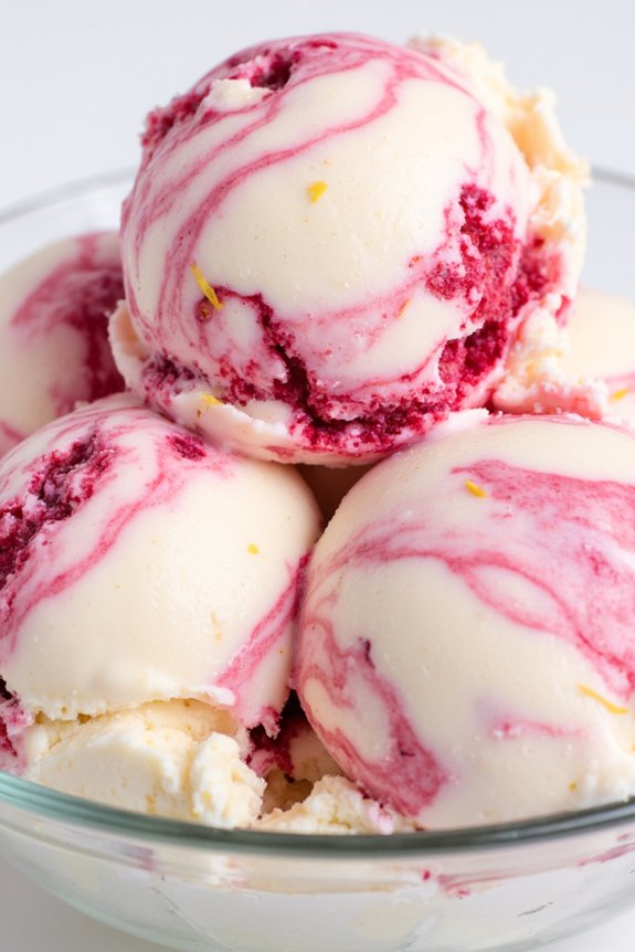 creamy raspberry ricotta gelato