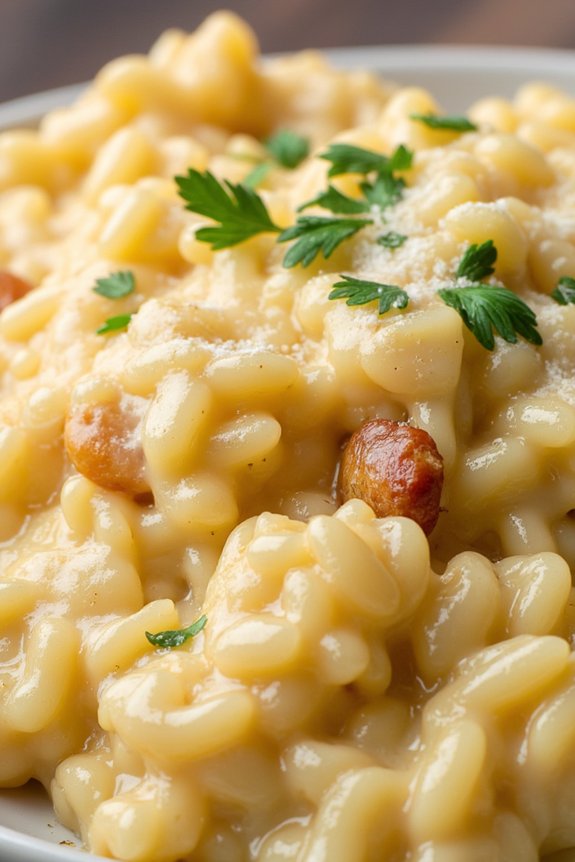 creamy roasted garlic risotto