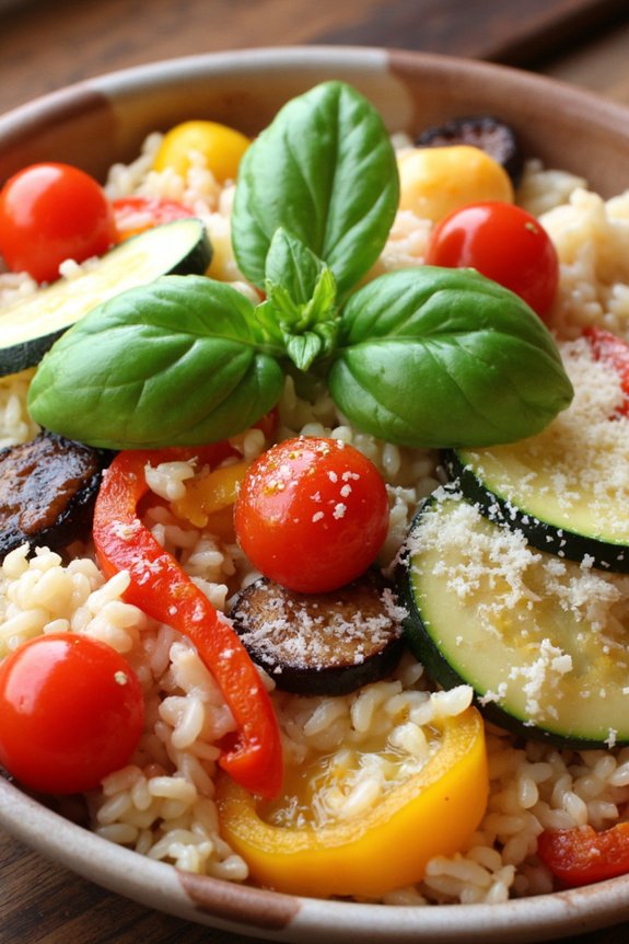creamy roasted vegetable risotto
