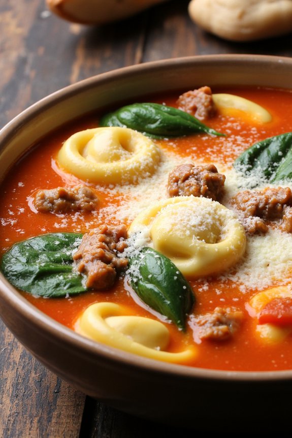 creamy sausage tortellini soup