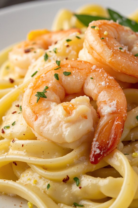 creamy shrimp alfredo fettuccine