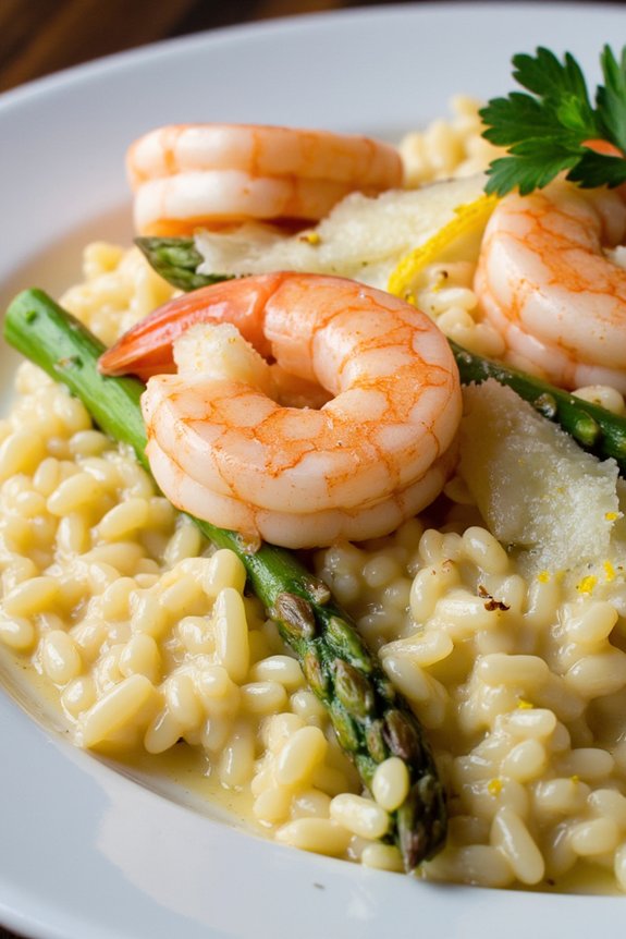 creamy shrimp asparagus risotto