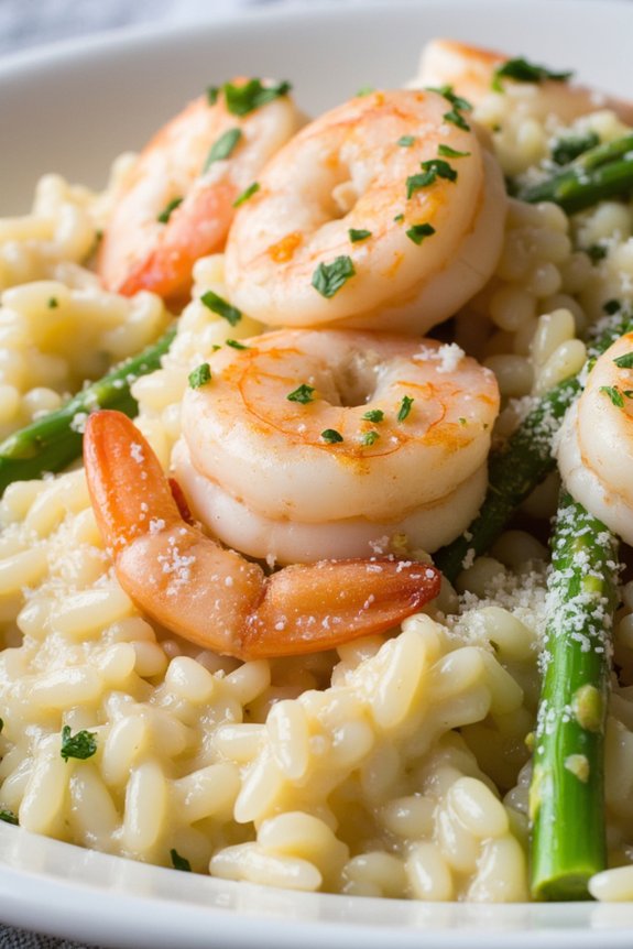 creamy shrimp asparagus risotto