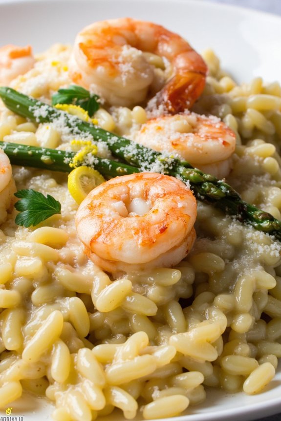 creamy shrimp orzo risotto