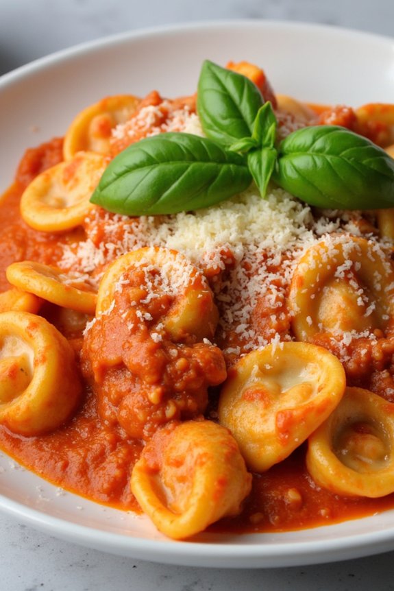 creamy spicy tortellini dish
