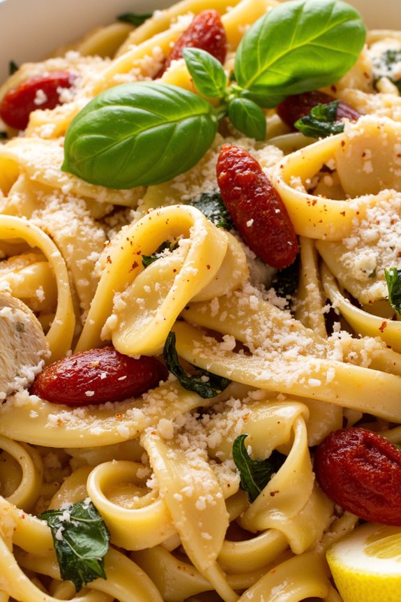 creamy sun dried tomato fettuccine