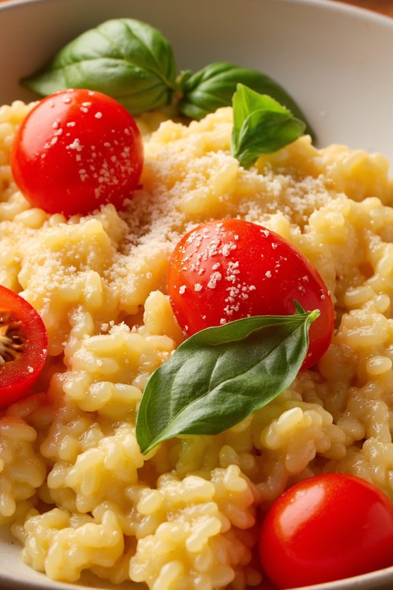 creamy tomato basil risotto